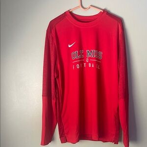 Nike Red Ole Miss Football Long Sleeve Tee